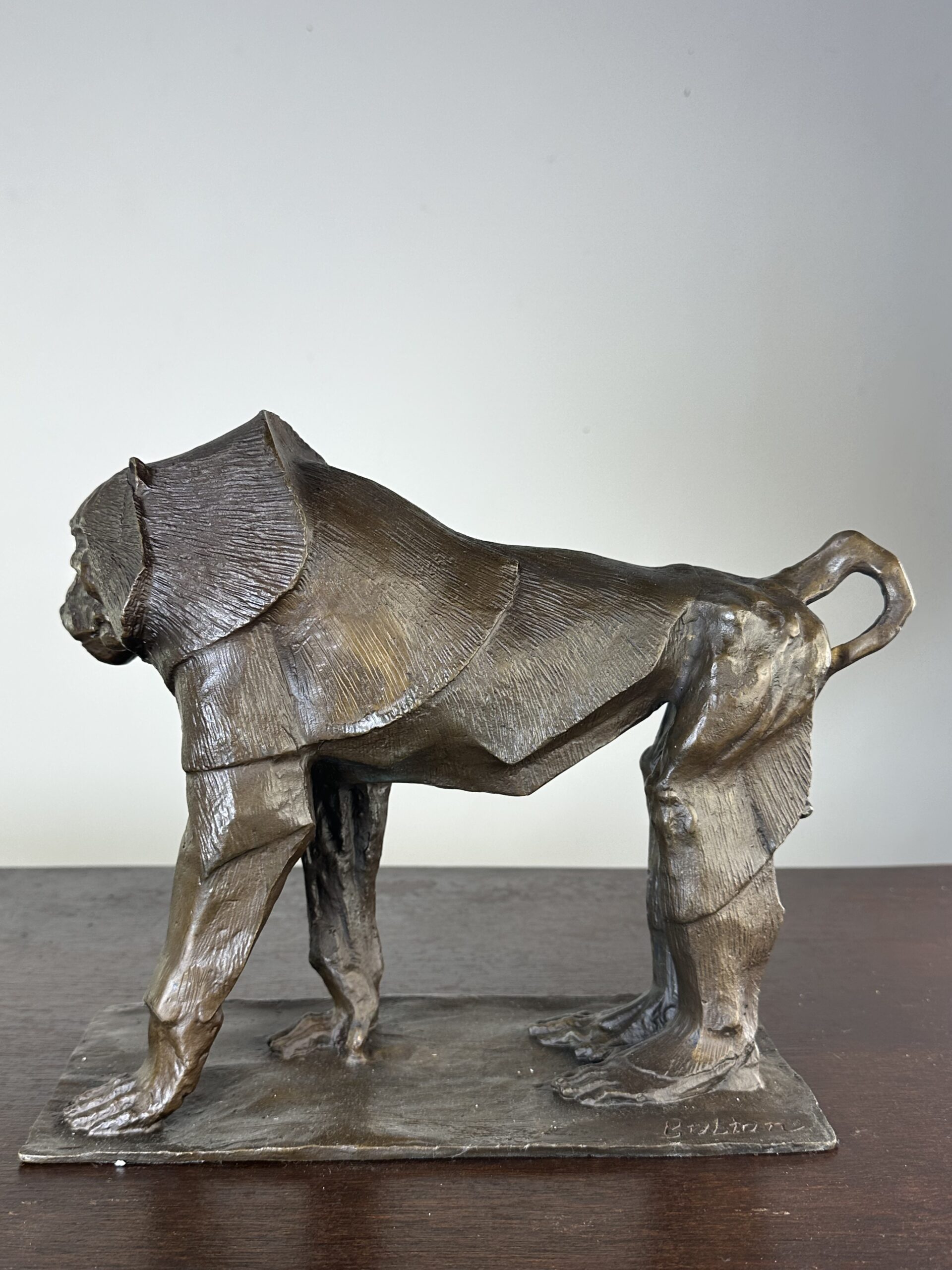Bronze "Babouin" signé Bubian dans le goût de Rembrandt Bugatti Années 2000 – Image 5