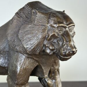 Bronze "Babouin" signé Bubian dans le goût de Rembrandt Bugatti Années 2000 – Image 9