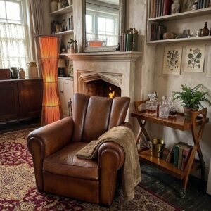 Alternative view of Fauteuil Club en Cuir Vintage Années 1950