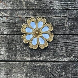 Fleur miroir 8 facettes murale en résine dorée diamètre 12 cm – Image 8