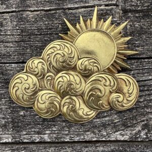 Ex-voto nuage et soleil doré – 16 × 15 cm – Image 9