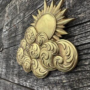 Ex-voto nuage et soleil doré – 16 × 15 cm – Image 4