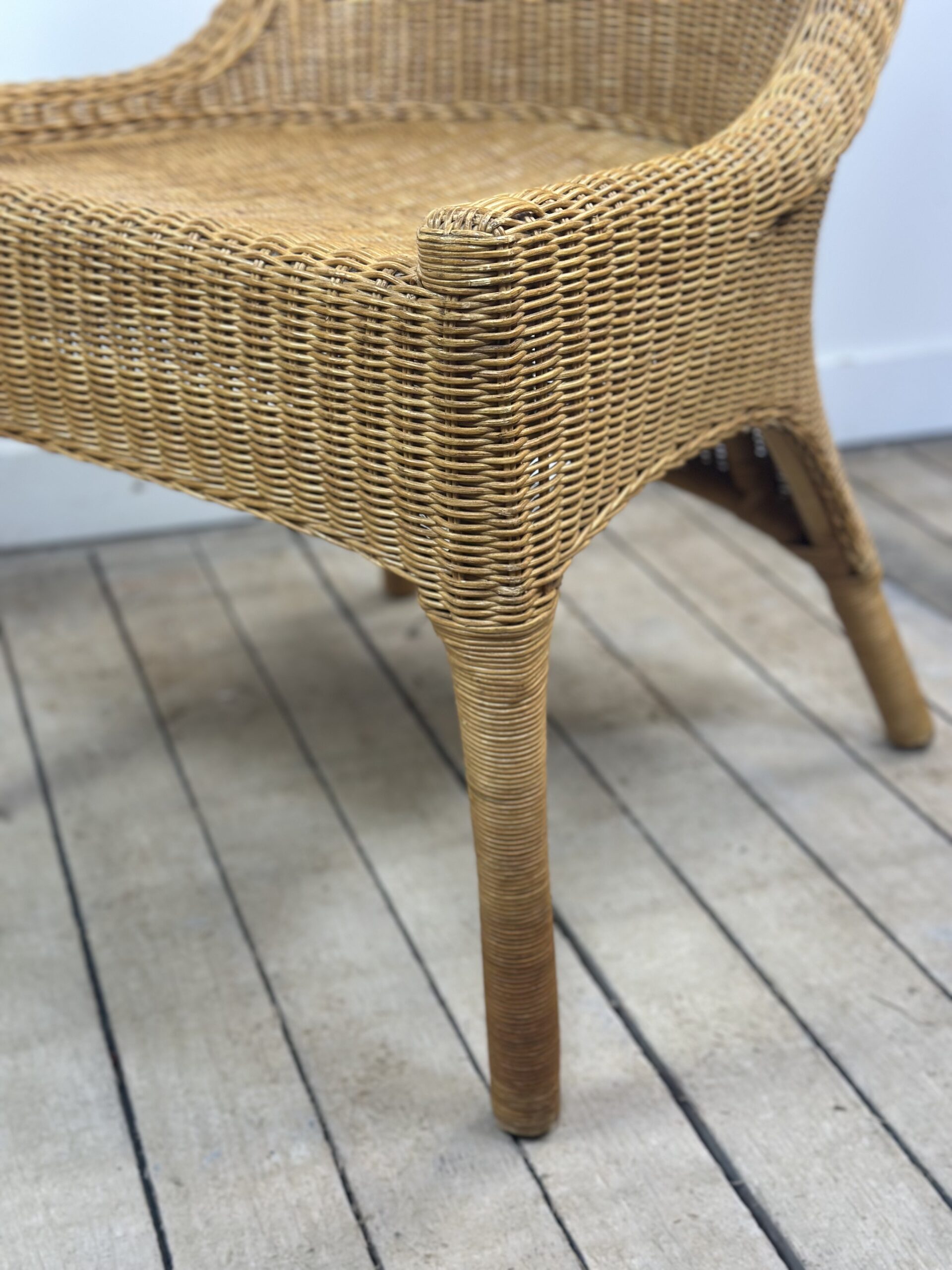Chaises (lot de 6) vintage 1970 en rotin blond – Image 12