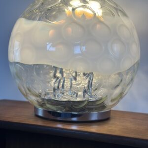 Lampe boule vintage Verre soufflé et bullé de Murano Années 1970 – Image 4