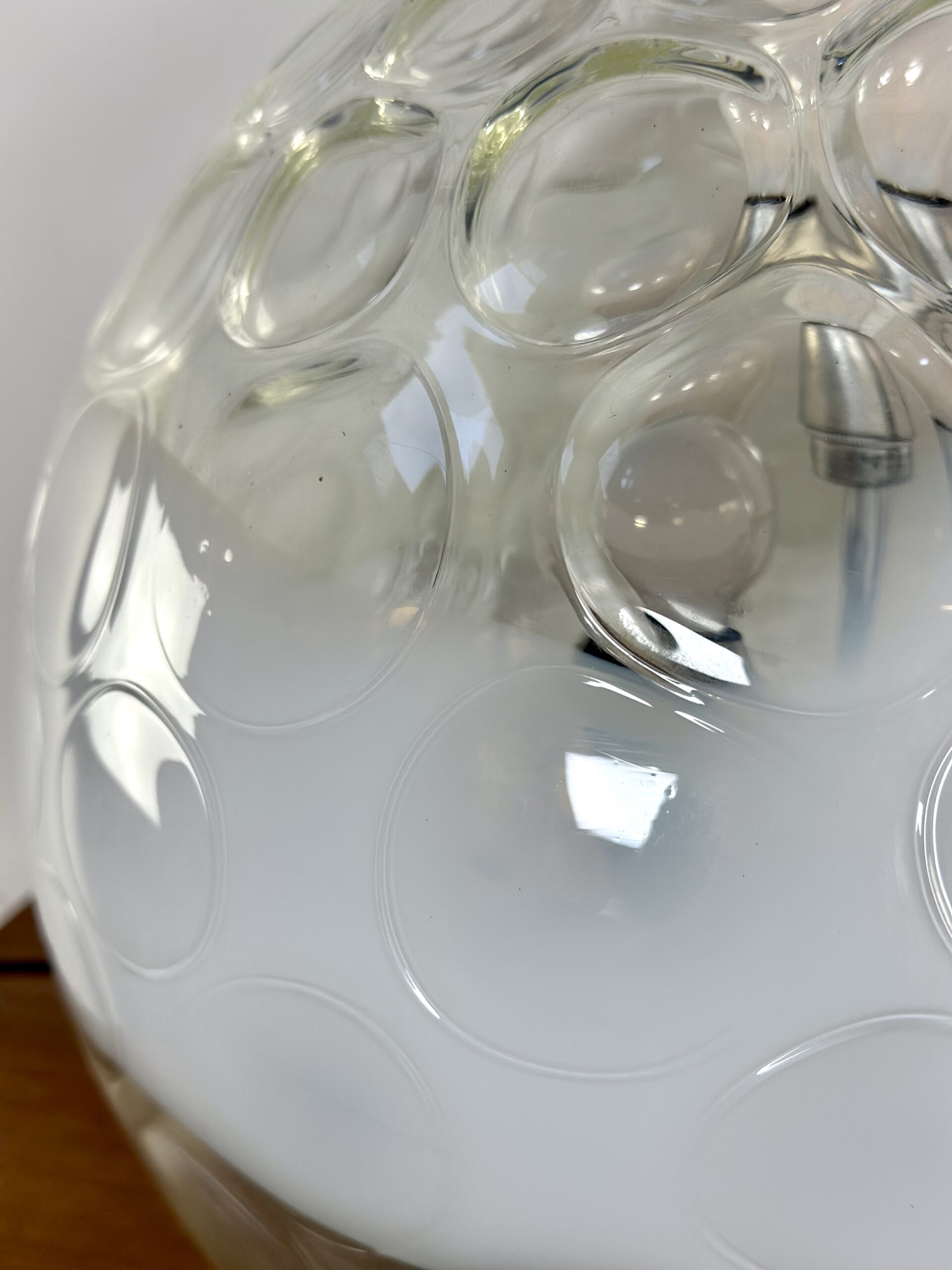Lampe boule vintage Verre soufflé et bullé de Murano Années 1970 – Image 12