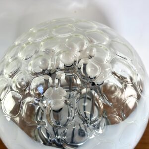 Lampe boule vintage Verre soufflé et bullé de Murano Années 1970 – Image 3