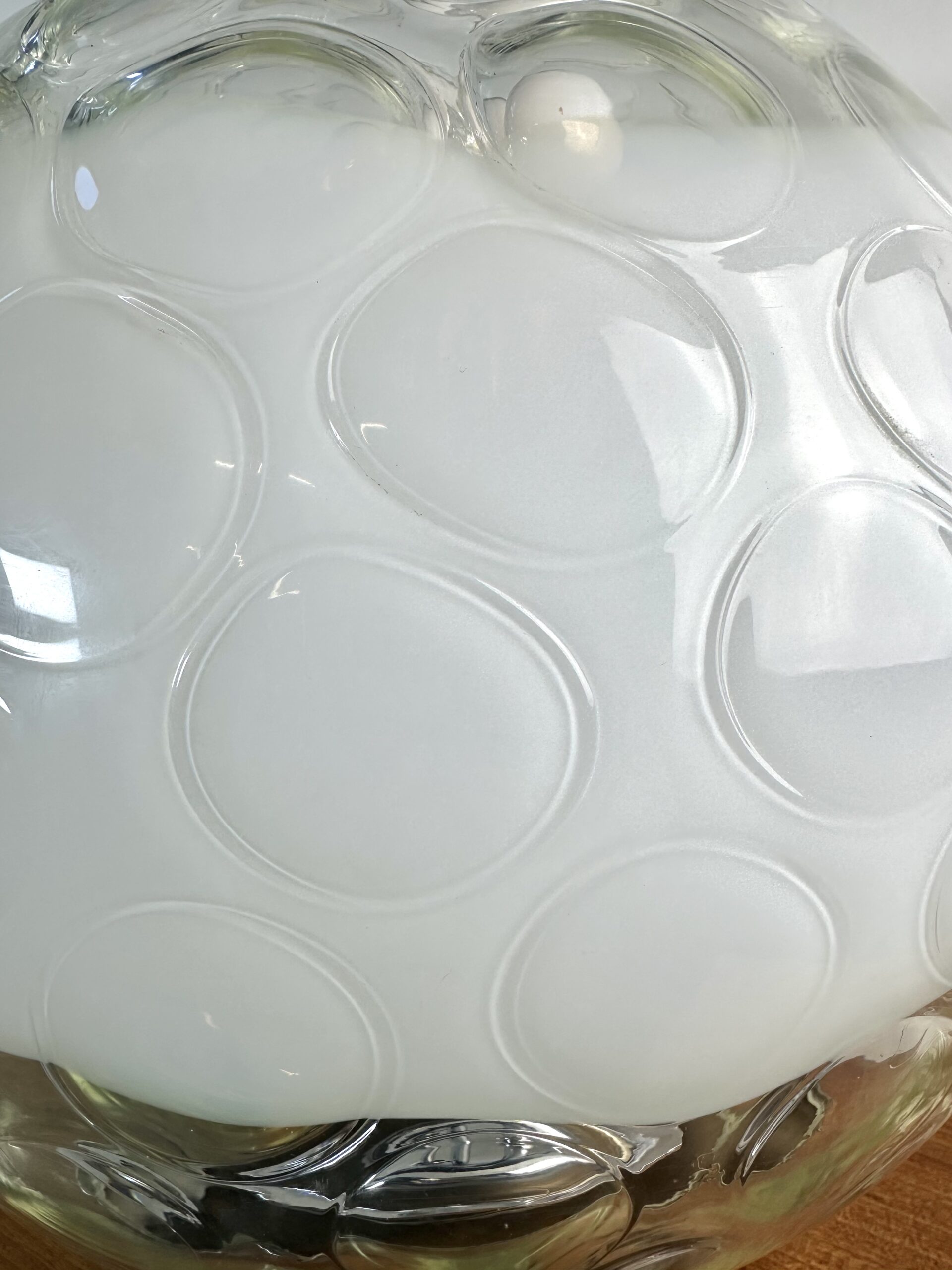 Lampe boule vintage Verre soufflé et bullé de Murano Années 1970 – Image 6