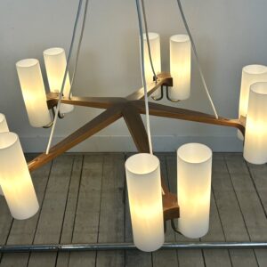 Lustre scandinave Östen Kristiansson pour Luxus Suède – 10 lumières – 1960'S – Image 8