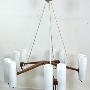 Lustre scandinave Östen Kristiansson pour Luxus Suède – 10 lumières – 1960'S
