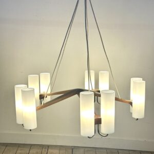 Lustre scandinave Östen Kristiansson pour Luxus Suède – 10 lumières – 1960'S – Image 4
