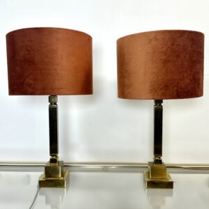 Paire de lampes vintage 70'S en bronze et laiton