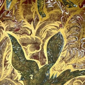 Panneau de verre miroir églomisé oiseaux de paradis 1950 – Image 6