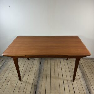 Table à manger scandinave vintage en teck 1970'S – 2 allonges intégrées