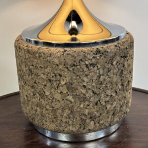Lampe vintage en liège et chrome 1970 – Image 3