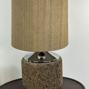 Lampe vintage en liège et chrome 1970 – Image 6