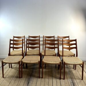 Chaises (lot de 8) danoises vintage Arne Wahl Iversen Années 1960