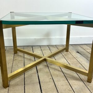 Paire de bouts de canapé italien en laiton et verre années 70 – Image 5