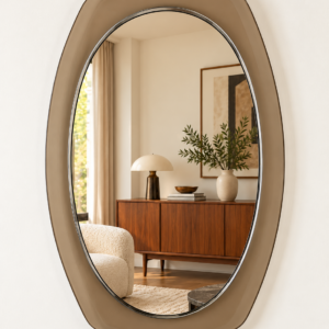 Miroir vintage à cadre verre fumé années 1970